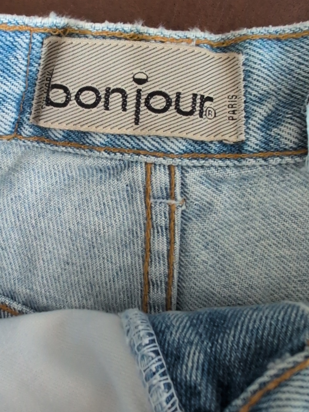 Vintage Bonjour Light Blue Distressed High-Waist Women's Jeans Size 8-10 - Picture 9 of 11